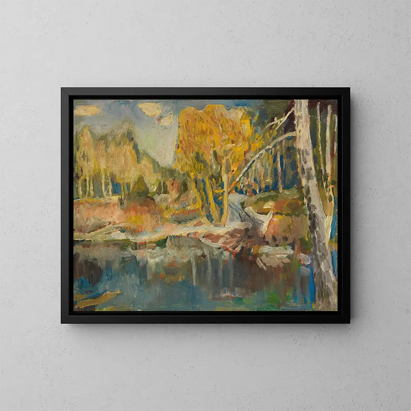 Landschaft - Leo Putz — gerahmtes Bild an der Wand