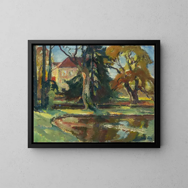 Parc du château de Fuberg à Gauting - Leo Putz — gerahmtes Bild an der Wand