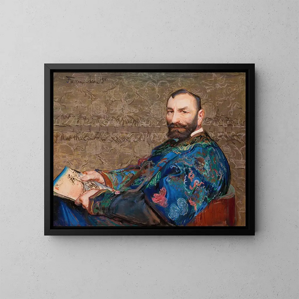 Portrait de Feliks Jasieski en habit blanc - Leon Wyczółkowski — gerahmtes Bild an der Wand