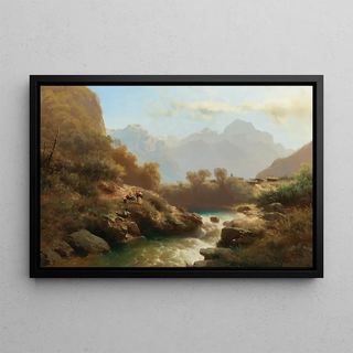 Leopold Heinrich Vscher - A view of Lofer and the Lofer Mountains.webp
