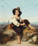 Ein kleiner Hirte, der Oboe spielt, am Aquädukt von Claudia in der römischen Campagna - Leopold Pollak — Ansicht des Kunstwerks