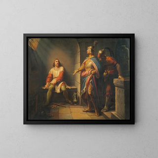 Leopold Schulz - Ludwig der Bayer verkndet Friedrich dem Schnen 1314 seine Freilassung und bietet ihm die Mitregentschaft an.webp