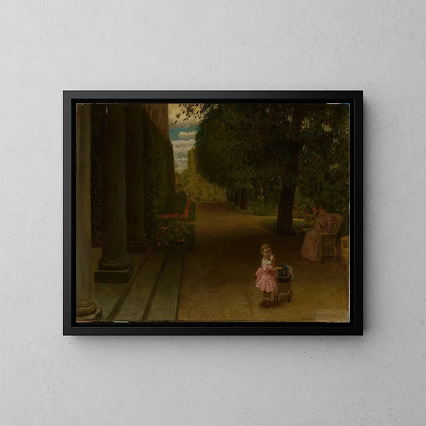 Im Garten - Leopold von Kalckreuth — gerahmtes Bild an der Wand