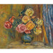 Reproduktion des Gemäldes Die Rosen am blauen Vorhang - Pierre-Auguste Renoir