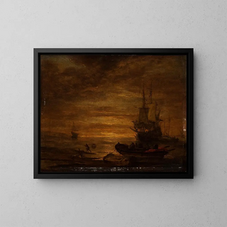 Marine-Gemälde - Lieve Verschuier — gerahmtes Bild an der Wand