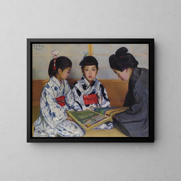 Das Bilderbuch - Lilla Cabot Perry — gerahmtes Bild an der Wand