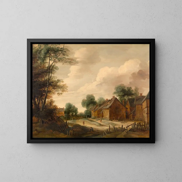 Landschaft mit einem Bauernhof - Lodewijk de Vadder — gerahmtes Bild an der Wand