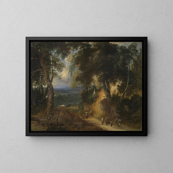 Der Forst von Soignes - Lodewijk de Vadder — gerahmtes Bild an der Wand