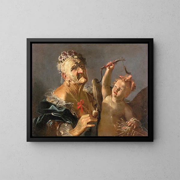 Allegorie des Alters - Lombarde Schule — gerahmtes Bild an der Wand