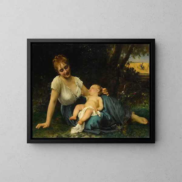 Ein Ruheplatz im Schatten - Léon Jean-Basile Perrault — gerahmtes Bild an der Wand