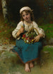 Junge Frau mit einem Blumenkorb - Léon Jean-Basile Perrault — Ansicht des Kunstwerks