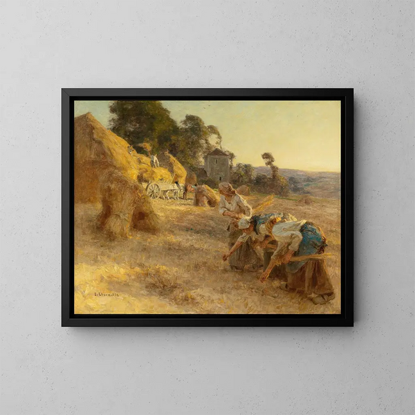 Glaneuses devant de vieilles meules - Léon Augustin Lhermitte — gerahmtes Bild an der Wand