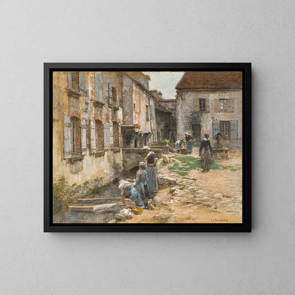Die Waschfrauen von Villenauxe - Léon Augustin Lhermitte — gerahmtes Bild an der Wand