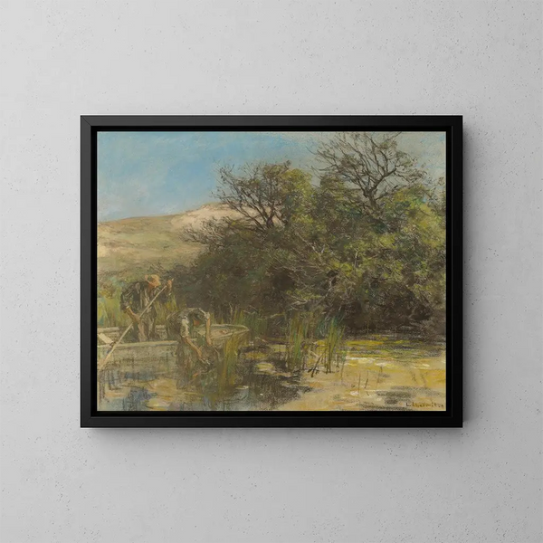 Die Froschfänger - Léon Augustin Lhermitte — gerahmtes Bild an der Wand
