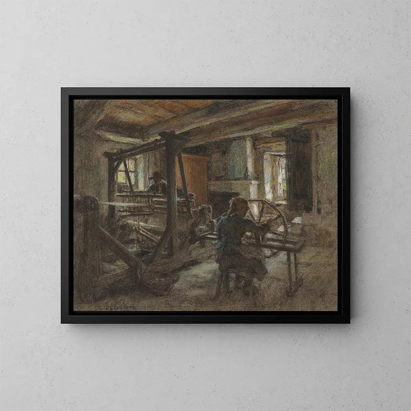 Le cottage des tisserands - Léon Augustin Lhermitte — gerahmtes Bild an der Wand