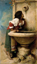 Junge römische Mädchen an einem Brunnen - Léon Bonnat — Ansicht des Kunstwerks