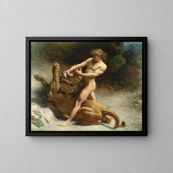La jeunesse de Samson - Léon Bonnat — gerahmtes Bild an der Wand