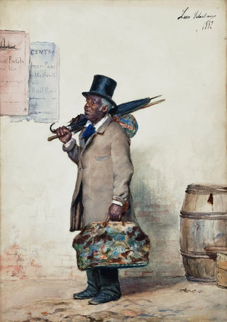 Lon Delachaux - A Black Man Carrying a Carpet Bag Going Home to Georgia.webp