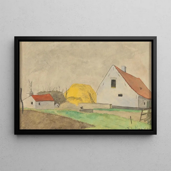 Ferme le long de la route de Gistel - Léon Spilliaert — gerahmtes Bild an der Wand