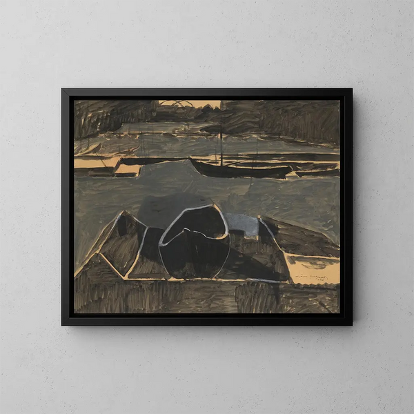 Dokken in Ostende - Léon Spilliaert — gerahmtes Bild an der Wand