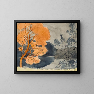 Teich im Herbst - Léon Spilliaert — gerahmtes Bild an der Wand