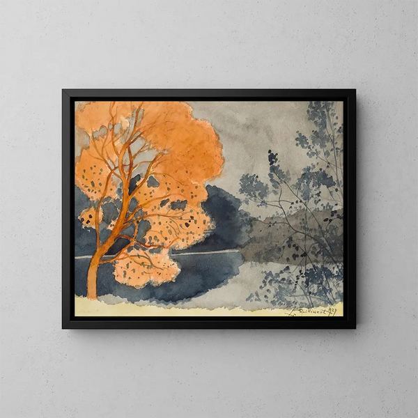 Teich im Herbst - Léon Spilliaert — gerahmtes Bild an der Wand