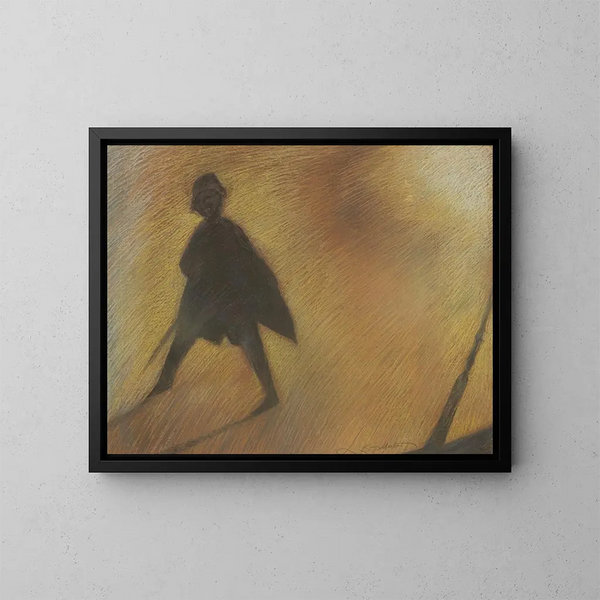 La fin d'une belle journée Figure en contre-jour - Léon Spilliaert — gerahmtes Bild an der Wand