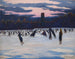 Die Schlittschuhläufer im Park Marie-Henriette in Ostende - Léon Spilliaert — Ansicht des Kunstwerks