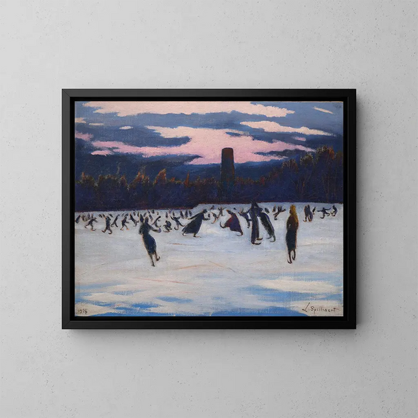 Die Schlittschuhläufer im Park Marie-Henriette in Ostende - Léon Spilliaert — gerahmtes Bild an der Wand