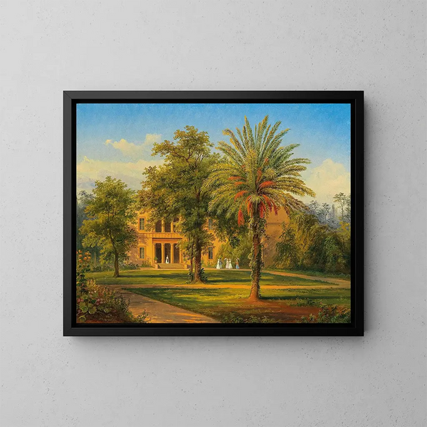 Rom, Blick auf die Villa Torlonia - Longin Christianowitsch Fricke — gerahmtes Bild an der Wand