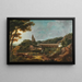 Blick nach Nordosten auf die Ruinen der Weitenegg-Burg am Donau - Lorenz Adolf Schönberger — gerahmtes Bild an der Wand