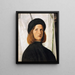 Portrait eines jungen Mannes mit einer Lampe - Lorenzo Lotto — gerahmtes Bild an der Wand