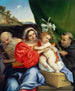 Jungfrau mit Kind mit den Heiligen Hieronymus und Nikolaus von Tolentino - Lorenzo Lotto — Ansicht des Kunstwerks