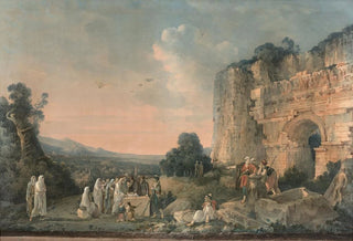 LouisFranois Cassas - Une famille grecque devant Ephse prs de la porte de la Perscution.webp