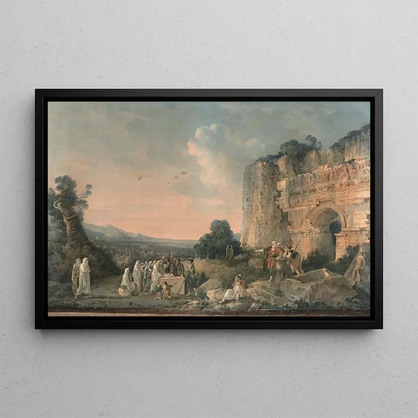 LouisFranois Cassas - Une famille grecque devant Ephse prs de la porte de la Perscution.webp