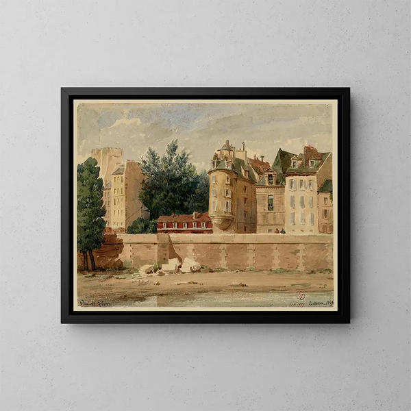 Alte Polizeipräsidium im Jahr 1849 - Louis-Martial-Thodat Masson — gerahmtes Bild an der Wand