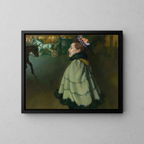 Frau an den Champs-Élysées in der Nacht - Louis Anquetin — gerahmtes Bild an der Wand