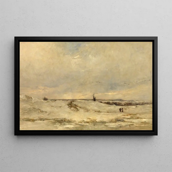 Schnee - Louis Artan — gerahmtes Bild an der Wand