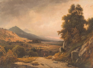 Italienisches Landschaftsgemälde mit dekorativen Figuren - Louis Auguste Lapito — Ansicht des Kunstwerks