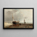 Bateaux de pêche sur le rivage à marée basse - Louis Bentabole — gerahmtes Bild an der Wand