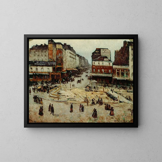 Louis Braquaval - Le boulevard de Rochechouart et la rue de Clignancourt travaux du mtropolitain.webp