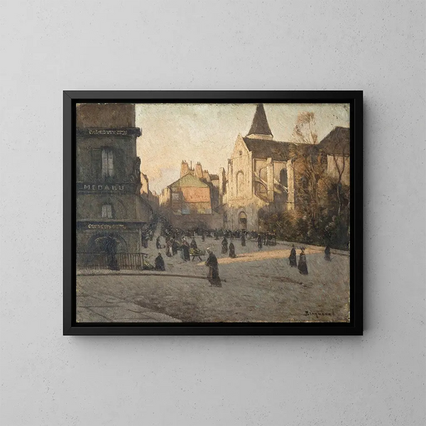 L'église Saint-Médard - Louis Braquaval — gerahmtes Bild an der Wand