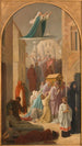 Das Wunder der brennenden Prozession der Reliquie der heiligen Geneviève - Louis Charles Timbal — Ansicht des Kunstwerks