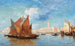 Venedig Fischerboote im Bacino di San Marco - Louis Claude Mouchot — Ansicht des Kunstwerks