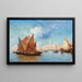 Venedig Fischerboote im Bacino di San Marco - Louis Claude Mouchot — gerahmtes Bild an der Wand