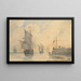 Fischerboote Jagt-Marke Hissen die Segel vor der Küste von Calais - Louis François Thomas Francia — gerahmtes Bild an der Wand