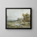 Italienisches Landschaftsgemälde mit einer nautischen Feier - Louis Gabriel Moreau — gerahmtes Bild an der Wand