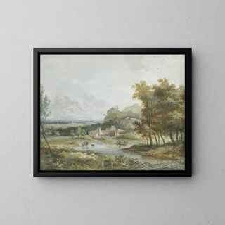 Louis Gabriel Moreau - Italian Landscape with a Boating Party.webp