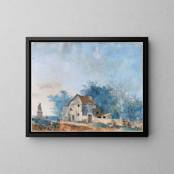Landschaft - Louis Gabriel Moreau — gerahmtes Bild an der Wand