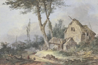 Louis Gabriel Moreau - Landschaft mit zerfallenem Gehft.webp